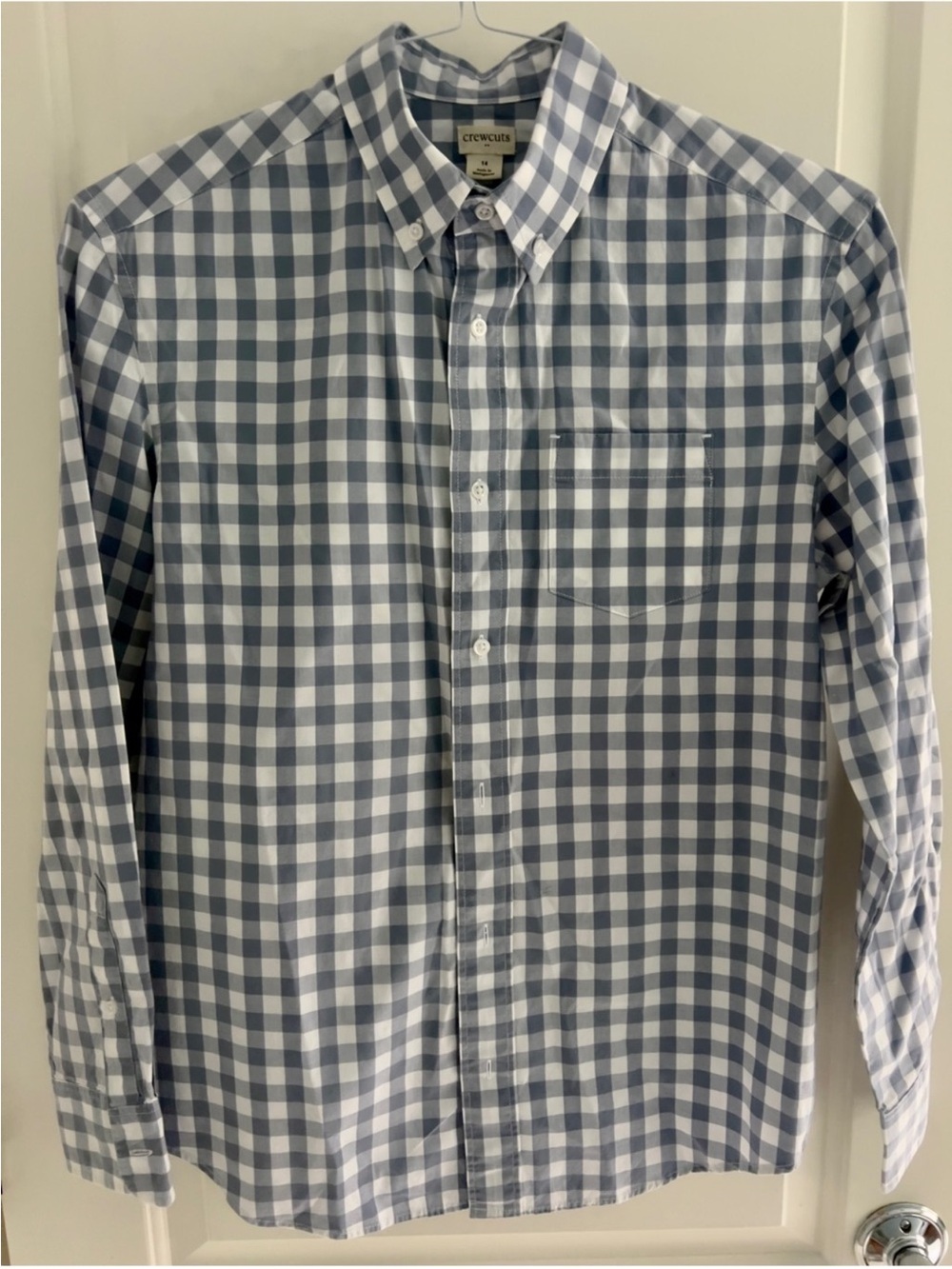 Crewcuts Blue and White Gingham Button-Down Shirt